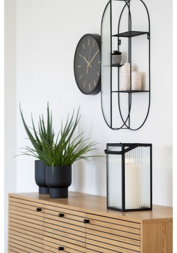 HOUSE NORDIC Almonte lykt, med hndtak - glass og svart metall