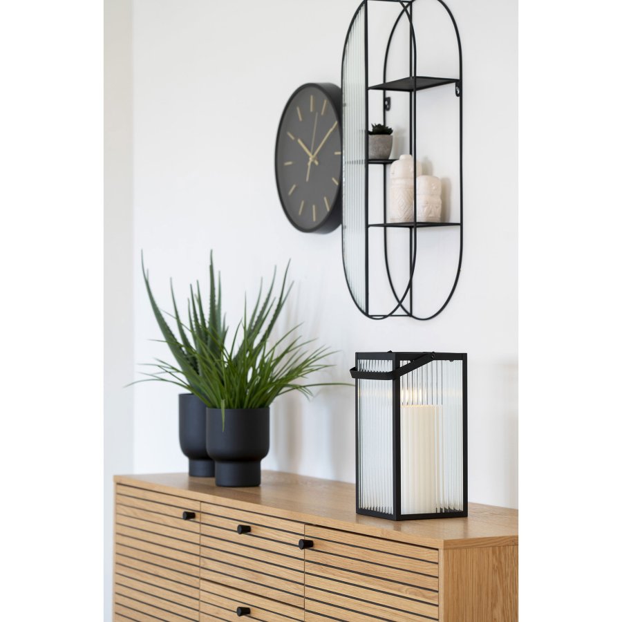 HOUSE NORDIC Almonte lykt, med hndtak - glass og svart metall