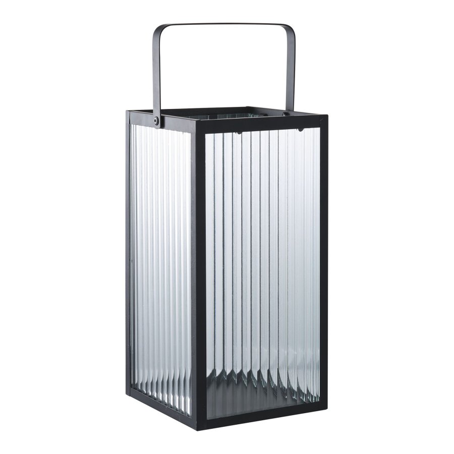 HOUSE NORDIC Almonte lykt, med hndtak - glass og svart metall