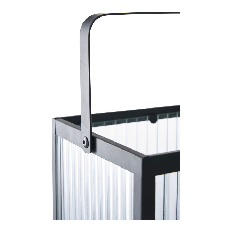 HOUSE NORDIC Almonte lykt, med hndtak - glass og svart metall
