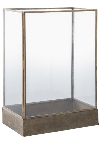 HOUSE NORDIC Manali-lykt - glass og metall med antikk messinglook