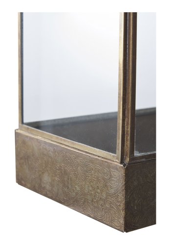 HOUSE NORDIC Manali-lykt - glass og metall med antikk messinglook