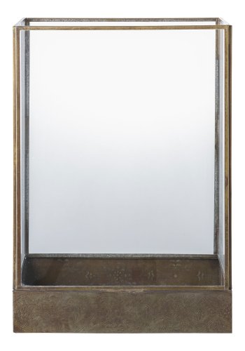 HOUSE NORDIC Manali-lykt - glass og metall med antikk messinglook