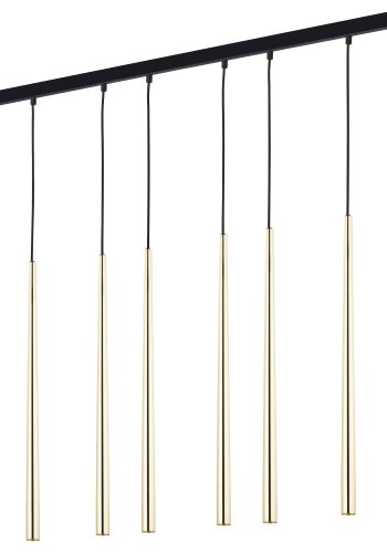 TK Piano loftlampe, m. 8 skjermer - gullmetall