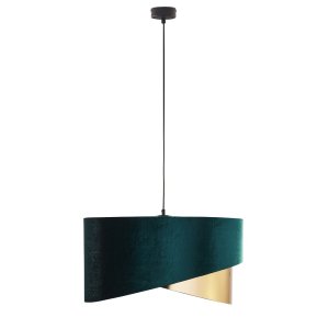 TK Tercino loftlampe 500 - grn stof og guld metal