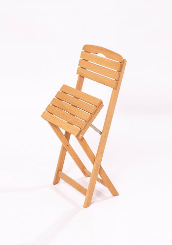 NORDVÄRK My001 hagesett med 1 hagebord og 2 hagestoler, sammenleggbare - naturlig bketre