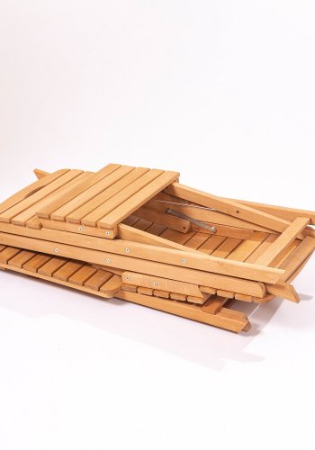 NORDVÄRK My001 hagesett med 1 hagebord og 2 hagestoler, sammenleggbare - naturlig bketre