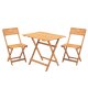 NORDVÄRK My003 hagesett med 1 hagebord og 2 hagestoler, sammenleggbare - naturlig bketre