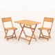 NORDVÄRK My003 hagesett med 1 hagebord og 2 hagestoler, sammenleggbare - naturlig bketre