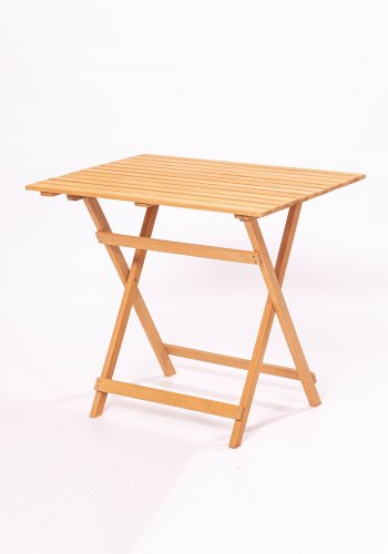 NORDVÄRK My003 hagesett med 1 hagebord og 2 hagestoler, sammenleggbare - naturlig bketre