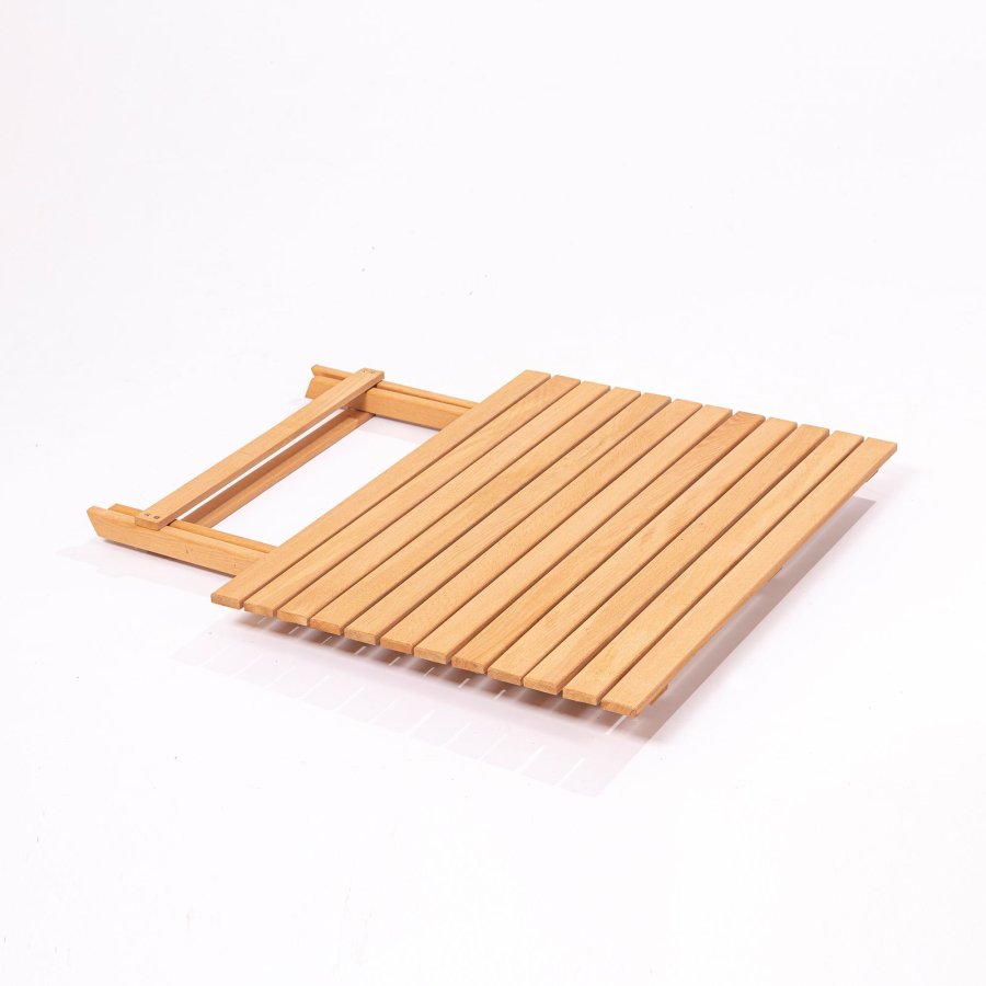 NORDVÄRK My004 hagesett med 1 hagebord og 4 hagestoler, sammenleggbare - naturlig bketre