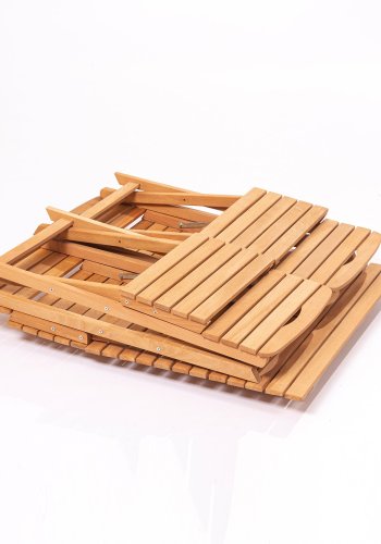 NORDVÄRK My004 hagesett med 1 hagebord og 4 hagestoler, sammenleggbare - naturlig bketre