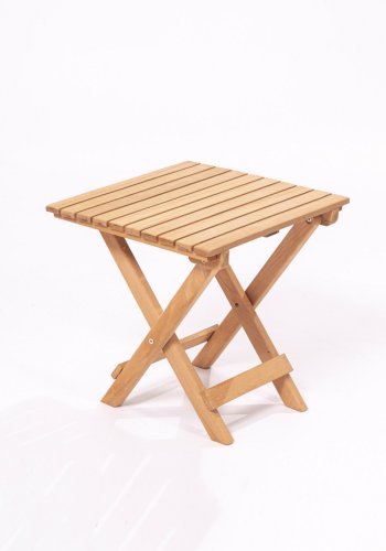 NORDVRK My005 loungesett med 1 hagebord og 2 solsenger - kremfarget pute og naturlig bketre