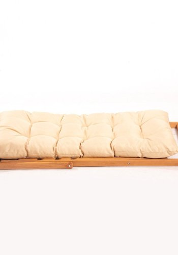 NORDVRK My006 utendrs solstol, m. kremfarget pute, justerbar ryggsttte - naturlig bketre