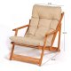 NORDVRK My008 utendrs solstol, m. kremfarget pute, armlener, justerbar ryggsttte - naturlig bketre