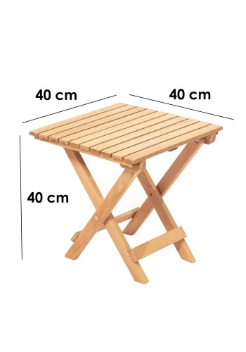 NORDVÄRK My019 hagebord, firkantet - naturlig bk (40x40)