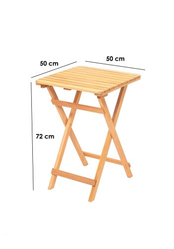 NORDVÄRK My021 hagebord, sammenleggbart, firkantet - naturlig bketre (60x60)