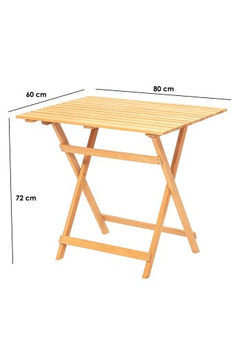 NORDVÄRK My022 hagebord, rektangulrt - naturlig bk (80x60)