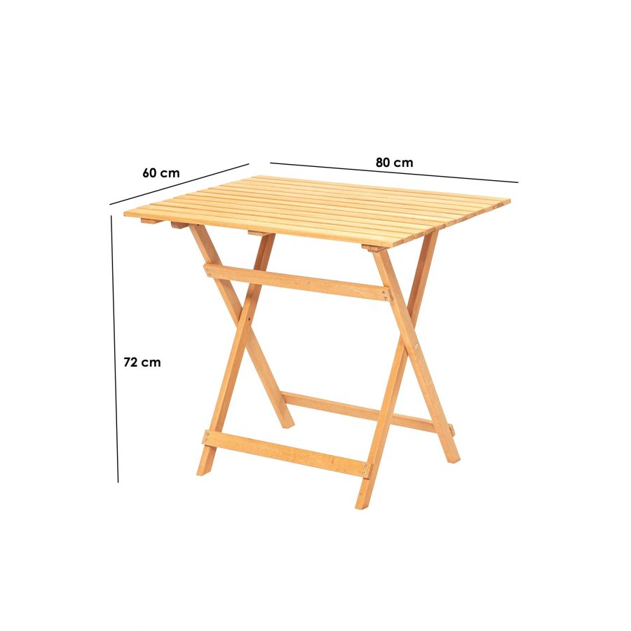 NORDVÄRK My022 hagebord, rektangulrt - naturlig bk (80x60)