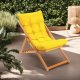NORDVRK My006 utendrs solstol, m. gul pute, justerbar ryggsttte - naturlig bketre