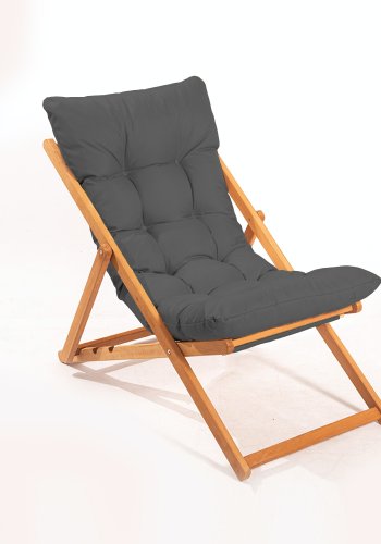 NORDVRK My006 utendrs solstol, m. gr pute, justerbar ryggsttte - naturlig bketre