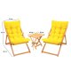 NORDVRK My005 loungesett med 1 hagebord og 2 solstoler - gul pute og naturlig bketre