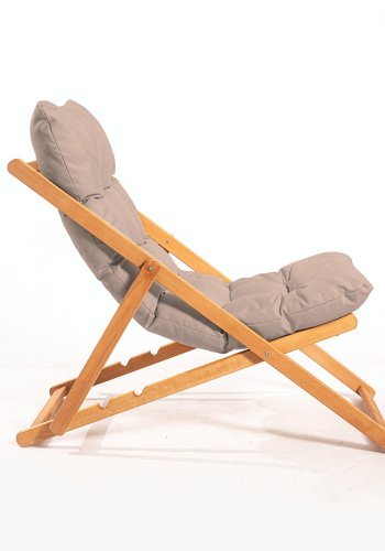 NORDVRK My005 loungesett med 1 hagebord og 2 solstoler - brun pute og naturlig bketre