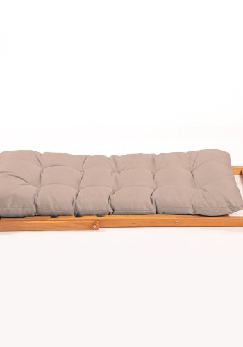 NORDVRK My005 loungesett med 1 hagebord og 2 solstoler - brun pute og naturlig bketre