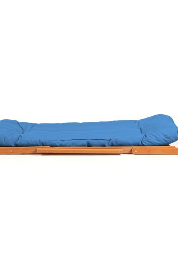 NORDVRK My008 utendrs solstol, m. bl pute, armlener, justerbar ryggsttte - naturlig bketre