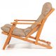 NORDVRK My008 utendrs solstol, m. brun pute, armlener, justerbar ryggsttte - naturlig bketre