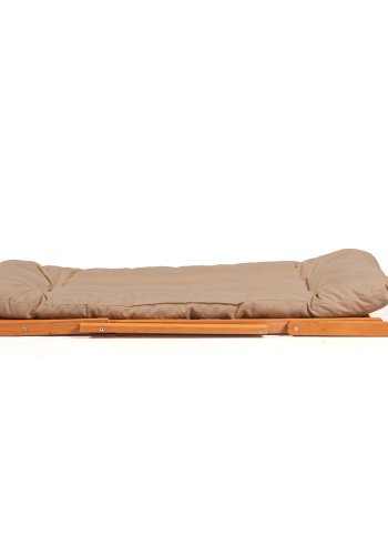 NORDVRK My005 loungesett med 1 hagebord og 2 solstoler - brun pute og naturlig bketre