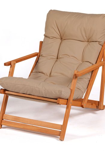 NORDVRK My005 loungesett med 1 hagebord og 2 solstoler - brun pute og naturlig bketre