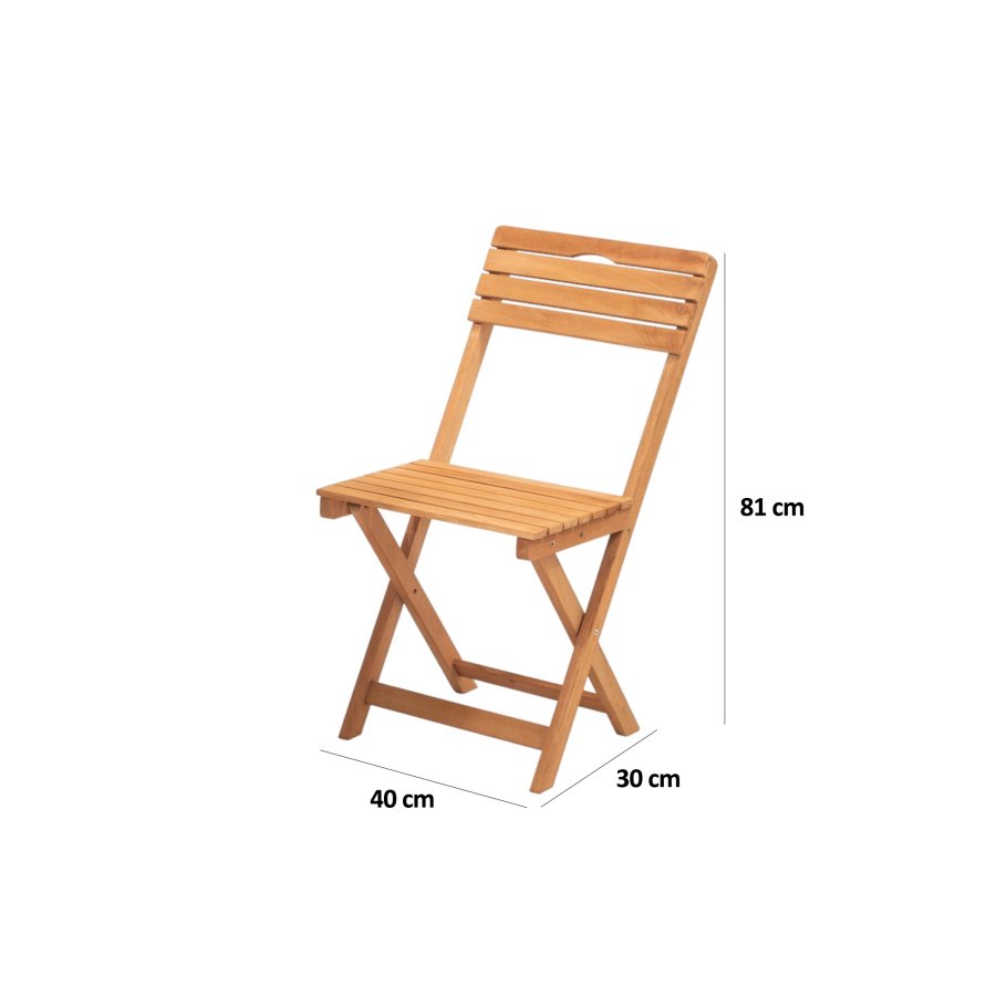 NORDVÄRK My001A hagesett m. 1 hagebord og 2 hagestoler, sammenleggbare - kremfargede puter og naturlig bketre