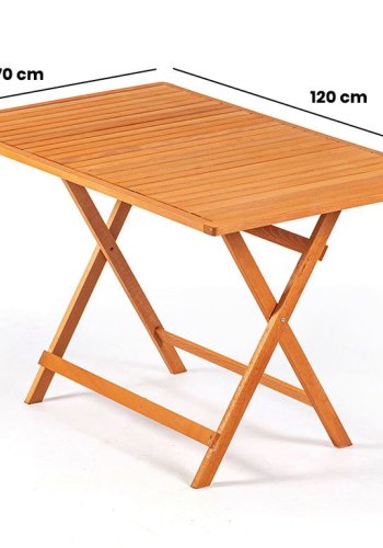 NORDVRK My009 V2 hagesett m. 1 hagebord og 4 hagestoler. 4 pos., sammenleggbar - kremfargede puter/naturlig bk