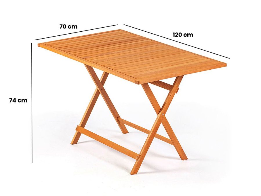 NORDVRK My009 V2 hagesett m. 1 hagebord og 4 hagestoler. 4 pos., sammenleggbar - kremfargede puter/naturlig bk