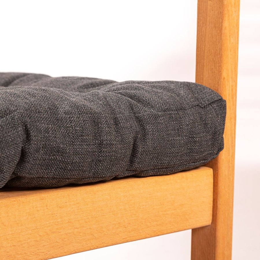 NORDVRK MYT01 utendrs salongsett, m. 2 stoler, 1 sofa, 1 bord og antrasittgr puter - naturlig treverk