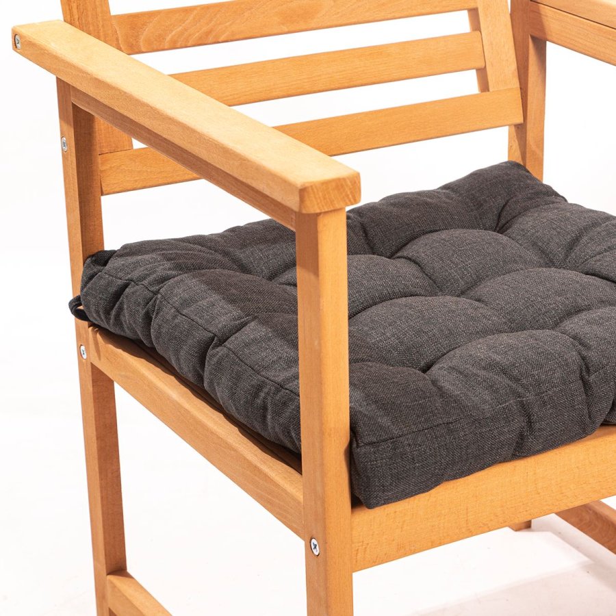 NORDVRK MYT01 utendrs salongsett, m. 2 stoler, 1 sofa, 1 bord og antrasittgr puter - naturlig treverk