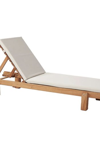 NORDV�RK MYA01 Outdoor-Sonnenliege, mit cremefarbenem Kissen - Naturholz (180x59)