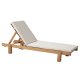 NORDV�RK MYA01 Outdoor-Sonnenliege, mit cremefarbenem Kissen - Naturholz (180x59)