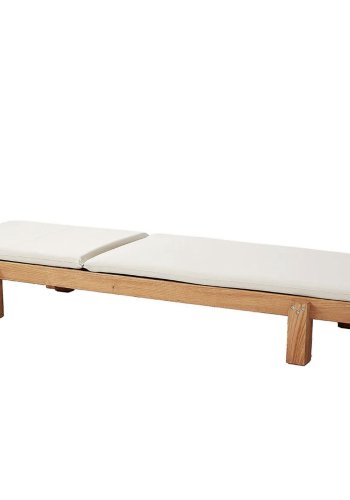 NORDV�RK MYA01 Outdoor-Sonnenliege, mit cremefarbenem Kissen - Naturholz (180x59)