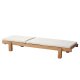 NORDV�RK MYA01 Outdoor-Sonnenliege, mit cremefarbenem Kissen - Naturholz (180x59)