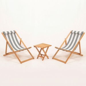 NORDV�RK Myn03 - Gr�tt tr�dg�rdsbord och stolsset (3 delar)