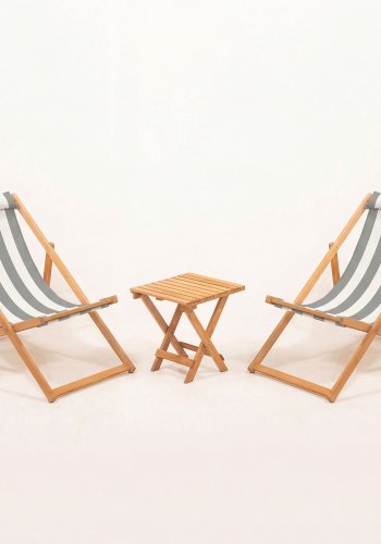 NORDV�RK Myn03 - Gr�tt tr�dg�rdsbord och stolsset (3 delar)