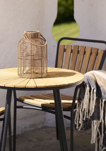HOUSE NORDIC Brentford utend�rs bordlampe, oppladbar med solcelle - brun polyrattan