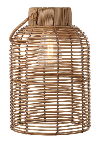 HOUSE NORDIC Brentford utend�rs bordlampe, oppladbar med solcelle - brun polyrattan