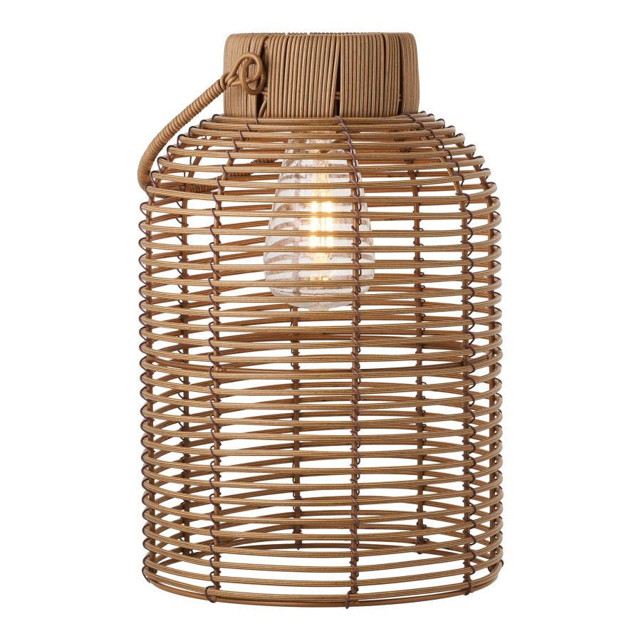 HOUSE NORDIC Brentford utend�rs bordlampe, oppladbar med solcelle - brun polyrattan