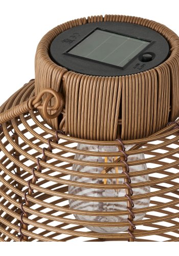 HOUSE NORDIC Brentford utend�rs bordlampe, oppladbar med solcelle - brun polyrattan