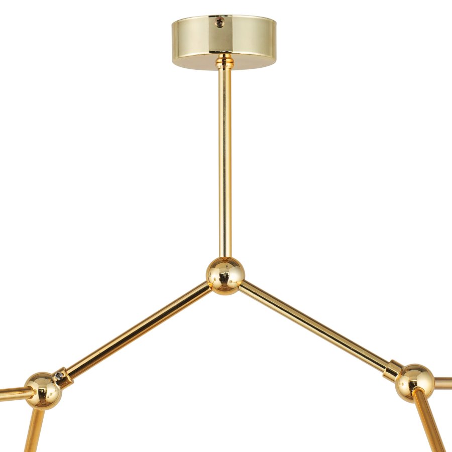 TK Fairy loftlampe, m. 4 skjermer - hvitt glass og gullmetall