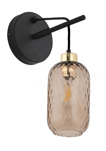 TK Pescara vegglampe - glass og sort metall