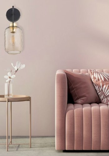 TK Pescara vegglampe - glass og sort metall